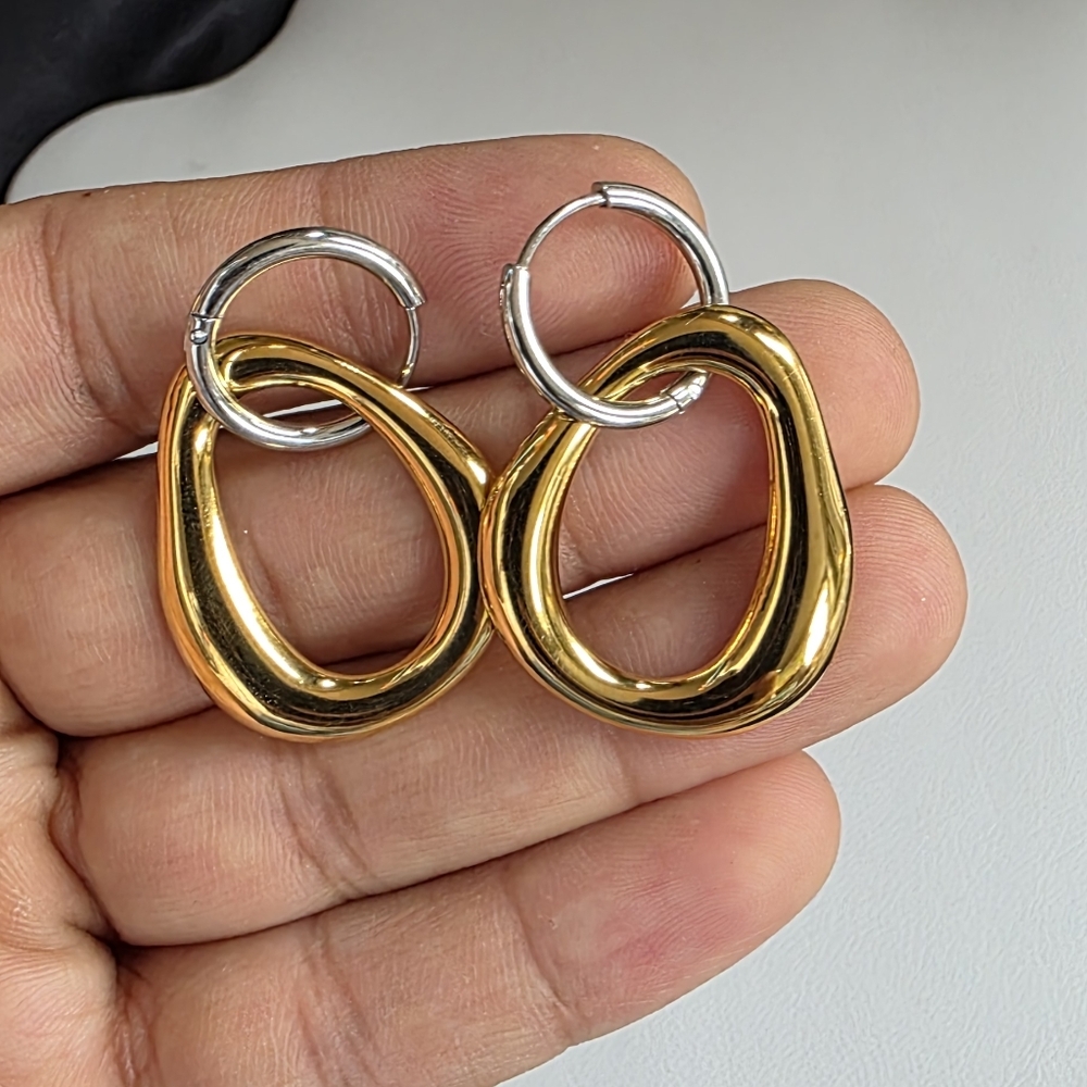 Gold and Silver Hoop Earrings